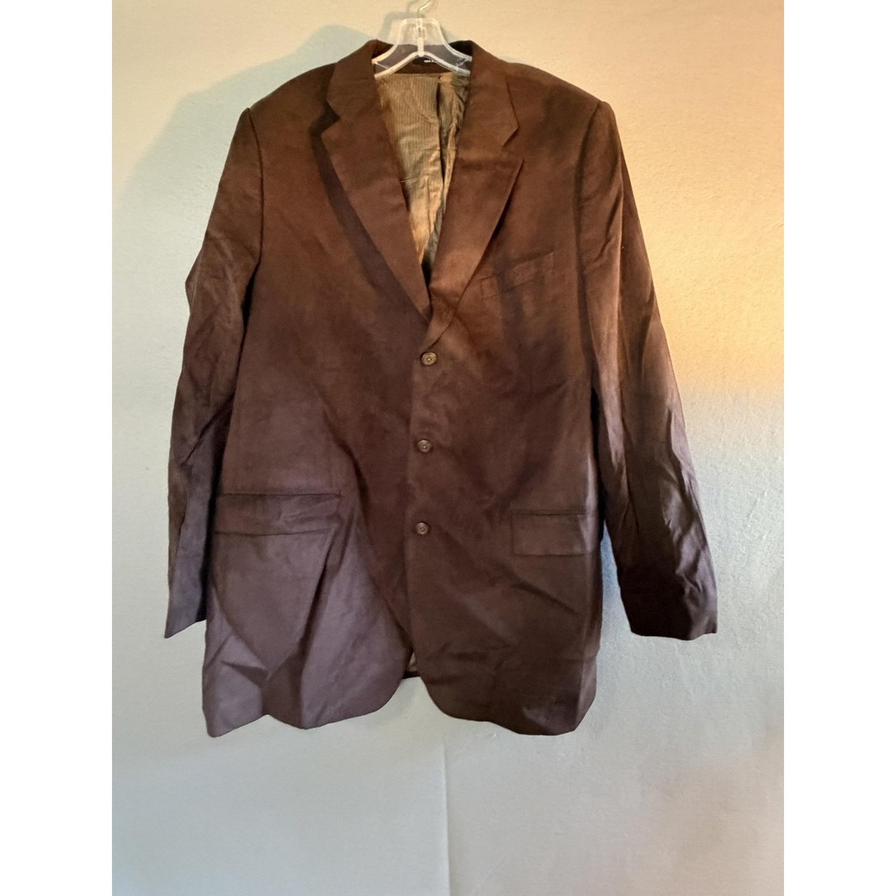 Bachrach Blazer Sport Coat Mens 48L Brown Polyester Long Canada Jacket Casual